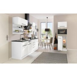 HELD MÖBEL Küchenzeile Tulsa, ohne E-Geräte, Breite 290 cm, schwarze Metallgriffe, MDF Fronten