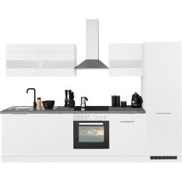HELD MÖBEL Küche Luhe, 300 cm breit, wahlweise mit oder ohne E-Geräten, gefräste MDF-Fronten