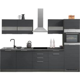 HELD MÖBEL Küche Luhe, 300 cm breit, wahlweise mit oder ohne E-Geräten, gefräste MDF-Fronten