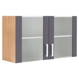 OPTIFIT Hängeschrank Odense 100 cm breit, mit 2 Türen mit Grauglaseinsatz