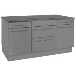 OPTIFIT Kochinsel Bern, Stellbreite 160x95 cm mit höhenverstellbaren Füßen, mit Metallgriffen