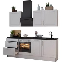OPTIFIT Küche Ahus, 225 cm breit, ohne E-Geräte, MDF Fronten, Soft Close Funktion