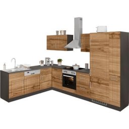HELD MÖBEL Winkelküche Stockholm, Stellbreite 220/310 cm, mit hochwertigen MDF Fronten im Landhaus-Stil