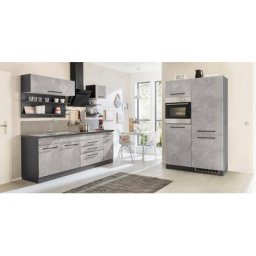 HELD MÖBEL Küchenzeile Tulsa, ohne E-Geräte, Breite 350 cm, schwarze Metallgriffe, MDF Fronten