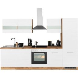 HELD MÖBEL Küche Luhe, 300 cm breit, wahlweise mit oder ohne E-Geräten, gefräste MDF-Fronten