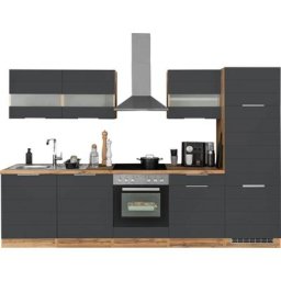 HELD MÖBEL Küche Luhe, 300 cm breit, wahlweise mit oder ohne E-Geräten, gefräste MDF-Fronten