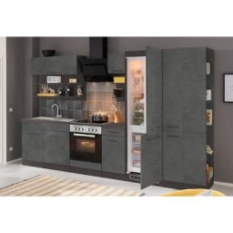HELD MÖBEL Küchenzeile Tulsa, ohne E-Geräte, Breite 300 cm, schwarze Metallgriffe, MDF Fronten