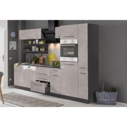HELD MÖBEL Küchenzeile Tulsa, ohne E-Geräte, Breite 270 cm, schwarze Metallgriffe, MDF Fronten