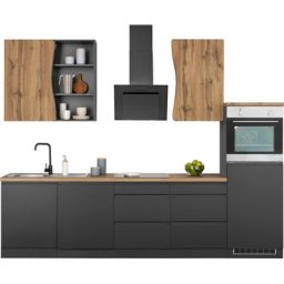 HELD MÖBEL Küche Bruneck, 300cm breit, ohne E-Geräte, hochwertige MDF-Fronten