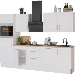 OPTIFIT Küche Ahus, 280 cm breit, ohne E-Geräte, MDF Fronten, Soft Close Funktion