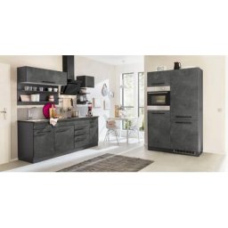 HELD MÖBEL Küchenzeile Tulsa, ohne E-Geräte, Breite 330 cm, schwarze Metallgriffe, MDF Fronten