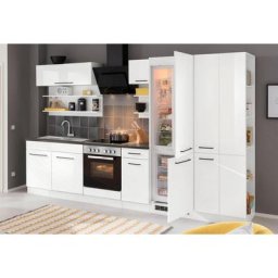 HELD MÖBEL Küchenzeile Tulsa, ohne E-Geräte, Breite 300 cm, schwarze Metallgriffe, MDF Fronten
