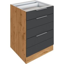 HELD MÖBEL Auszugsunterschrank Luhe 60 cm breit, hochwertige MDF-Fronten mit waagerechter Lisene