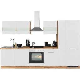 HELD MÖBEL Küche Luhe, 330 cm breit, wahlweise mit oder ohne E-Geräten, gefräste MDF-Fronten