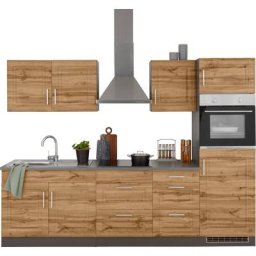 HELD MÖBEL Küchenzeile Stockholm, Breite 270 cm, mit hochwertigen MDF Fronten im Landhaus-Stil