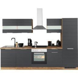 HELD MÖBEL Küche Luhe, 300 cm breit, wahlweise mit oder ohne E-Geräten, gefräste MDF-Fronten