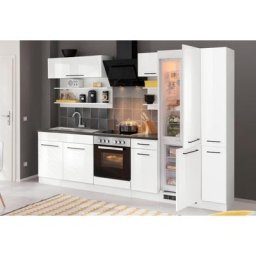 HELD MÖBEL Küchenzeile Tulsa, ohne E-Geräte, Breite 300 cm, schwarze Metallgriffe, MDF Fronten