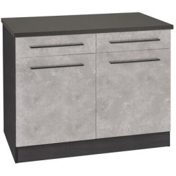 HELD MÖBEL Unterschrank Tulsa 100 cm breit, 2 Schubkästen, 2 Türen, schwarzer Metallgriff, MDF Front
