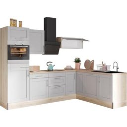 OPTIFIT Küche Ahus, 200 x 270 cm breit, ohne E-Geräte, Soft Close Funktion, MDF Fronten