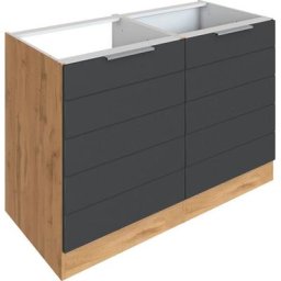 HELD MÖBEL Spülenschrank Luhe 120 cm breit, hochwertige MDF-Fronten mit waagerechter Lisene