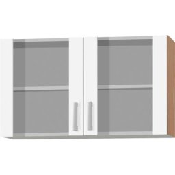 OPTIFIT Hängeschrank Odense 100 cm breit, mit 2 Türen mit Grauglaseinsatz