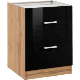 HELD MÖBEL Kochfeldumbauschrank Tinnum 60 cm breit, 2 Auszüge, Metallgriffe, MDF Fronten