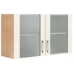 OPTIFIT Hängeschrank Odense 100 cm breit, mit 2 Türen mit Grauglaseinsatz