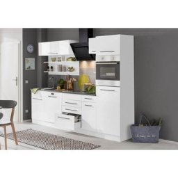 HELD MÖBEL Küchenzeile Tulsa, ohne E-Geräte, Breite 270 cm, schwarze Metallgriffe, MDF Fronten