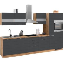 HELD MÖBEL Küche Luhe, 330 cm breit, wahlweise mit oder ohne E-Geräten, gefräste MDF-Fronten