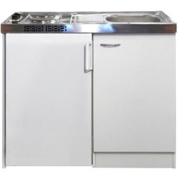 Flex-Well Küche Pantry, Gesamtbreite 100 cm, mit DUO Kochfeld und Kühlschrank