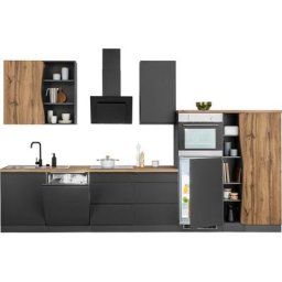 HELD MÖBEL Küche Bruneck, 380cm breit, ohne E-Geräte, hochwertige MDF-Fronten