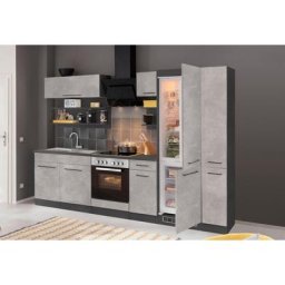 HELD MÖBEL Küchenzeile Tulsa, ohne E-Geräte, Breite 300 cm, schwarze Metallgriffe, MDF Fronten