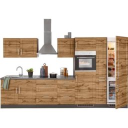 HELD MÖBEL Küchenzeile Stockholm, Breite 360 cm, mit hochwertigen MDF Fronten im Landhaus-Stil