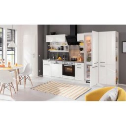 HELD MÖBEL Küchenzeile Tulsa, ohne E-Geräte, Breite 300 cm, schwarze Metallgriffe, MDF Fronten