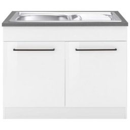 HELD MÖBEL Spülenschrank Tulsa 100 cm breit, 2 Türen, Metallgriff, MDF Front, inkl. Einbauspüle