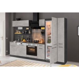 HELD MÖBEL Küchenzeile Tulsa, ohne E-Geräte, Breite 300 cm, schwarze Metallgriffe, MDF Fronten