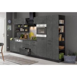 HELD MÖBEL Küchenzeile Tulsa, ohne E-Geräte, Breite 300 cm, schwarze Metallgriffe, MDF Fronten