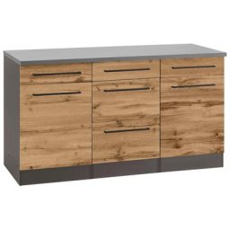 HELD MÖBEL Unterschrank Tulsa 150 cm breit, 2 Türen, 3 Schubkästen, 2 große Auszüge für Stauraum
