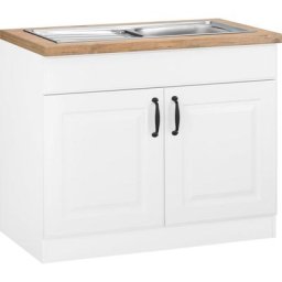 wiho Küchen Spülenschrank Erla 100 cm breit mit Kassettenfront