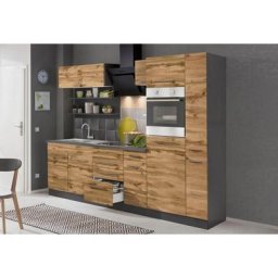 HELD MÖBEL Küchenzeile Tulsa, ohne E-Geräte, Breite 270 cm, schwarze Metallgriffe, MDF Fronten