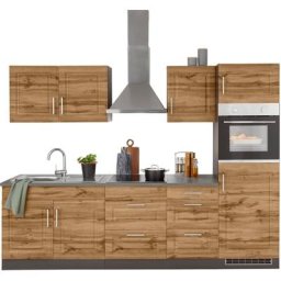 HELD MÖBEL Küchenzeile Stockholm, Breite 270 cm, mit hochwertigen MDF Fronten im Landhaus-Stil