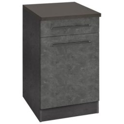 HELD MÖBEL Unterschrank Tulsa 50 cm breit, 1 Tür, 1 Schubkasten, schwarzer Metallgriff, MDF Front