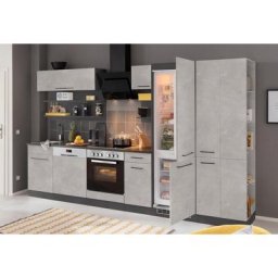 HELD MÖBEL Küchenzeile Tulsa, ohne E-Geräte, Breite 300 cm, schwarze Metallgriffe, MDF Fronten