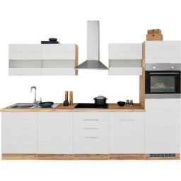 HELD MÖBEL Küche Luhe, 300 cm breit, wahlweise mit oder ohne E-Geräten, gefräste MDF-Fronten
