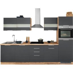 HELD MÖBEL Küche Luhe, 300 cm breit, wahlweise mit oder ohne E-Geräten, gefräste MDF-Fronten