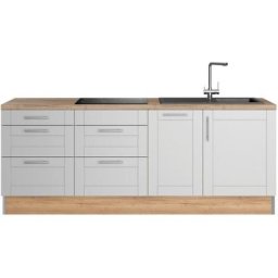 OPTIFIT Küche Ahus, 225 cm breit, ohne E-Geräte, Soft Close Funktion, MDF Fronten