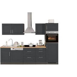 HELD MÖBEL Küchenzeile Stockholm, Breite 280 cm, mit hochwertigen MDF Fronten im Landhaus-Stil