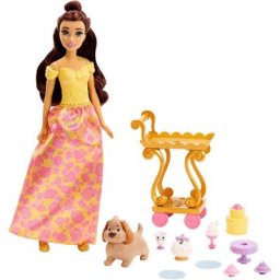 Mattel® Anziehpuppe Disney Princess, Belles Teewagen Spielset, inklusive Puppe