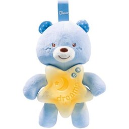 Chicco Kuscheltier Gute Nacht Bärchen, Blau, mit Licht und Sound