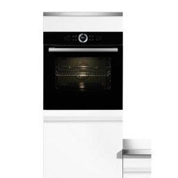 BOSCH Einbaubackofen Serie 8 HBG635B, mit Teleskopauszug nachrüstbar, ecoClean Direct, mit Pizzastufe